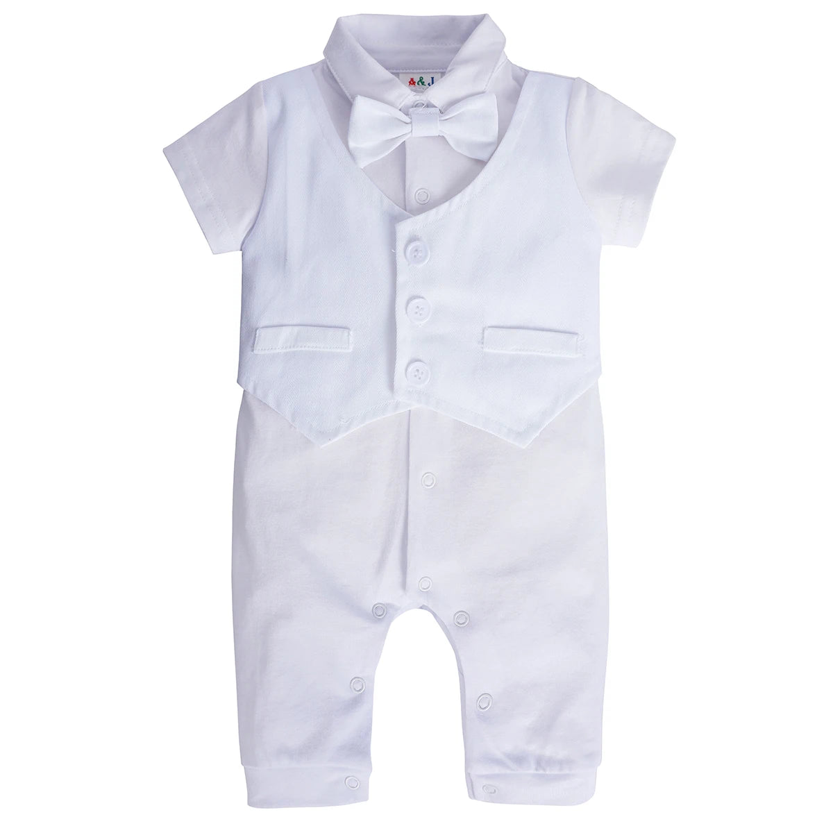 Baby Boy Christening Outfit Infant Baptism Romper Toddler Birthday Party Gift Photoshoot Clothes Newborn White Formal Summer Set
