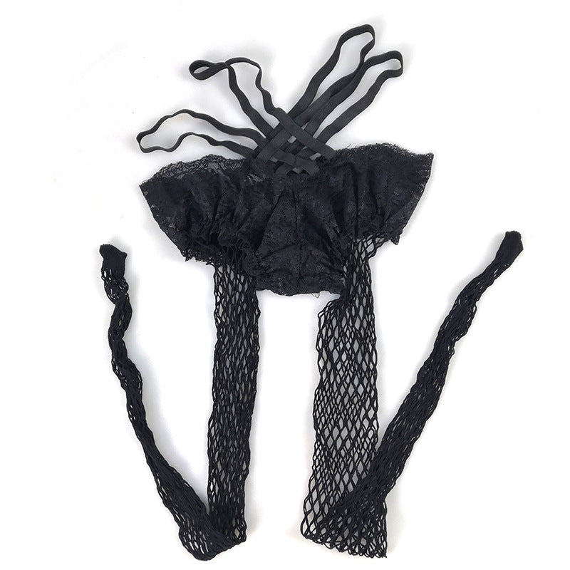 Sexy mid size mesh panties mesh socks V-waist lace sexy fishing net hollow mesh socks